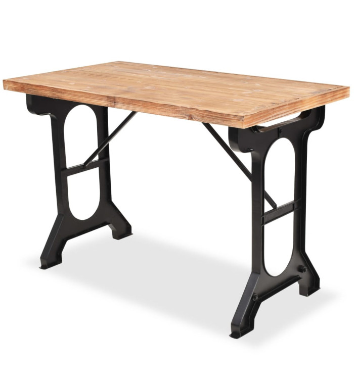 Table à manger dessus en bois de sapin massif 122x65x82 cm | Mobilier & Déco