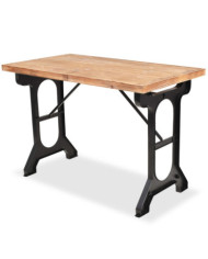 Table à manger dessus en bois de sapin massif 122x65x82 cm | Mobilier & Déco