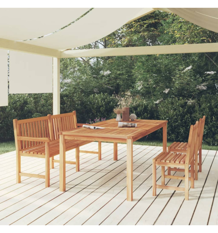 Ensemble à manger de jardin 4 pcs Bois de teck massif | Mobilier & Déco