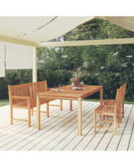 Ensemble à manger de jardin 4 pcs Bois de teck massif | Mobilier & Déco