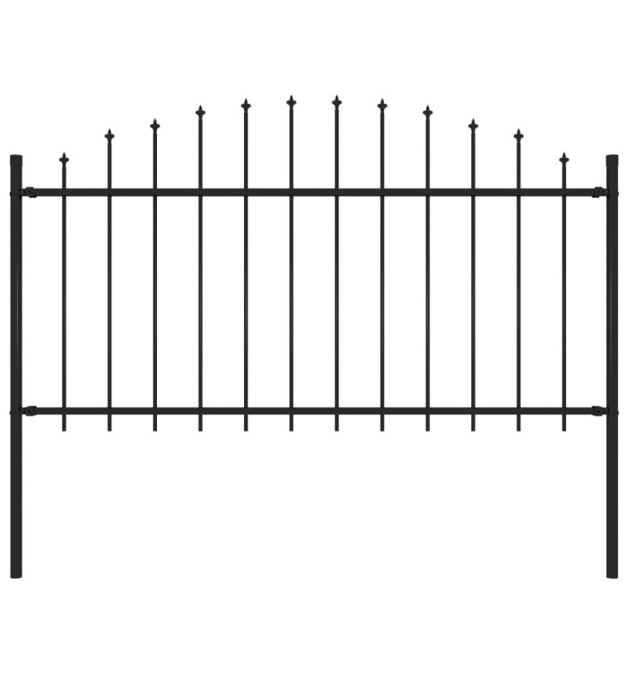 Clôture de jardin avec dessus en lance Acier 1,7 m Noir | Mobilier & Déco