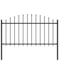 Clôture de jardin avec dessus en lance Acier 1,7 m Noir | Mobilier & Déco