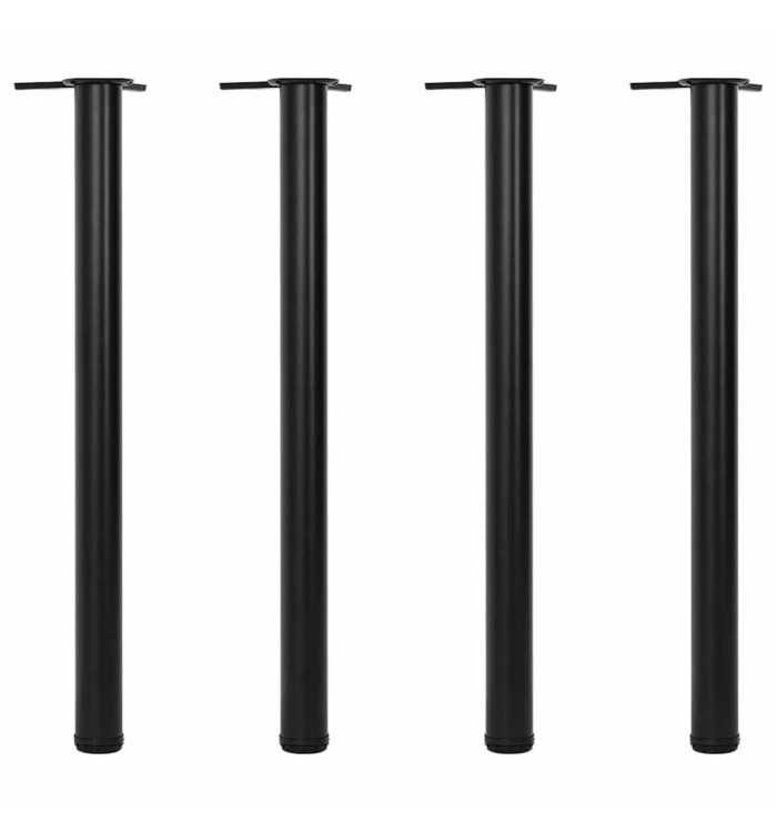 4 pieds de table réglables en hauteur 870 mm Noir | Mobilier & Déco