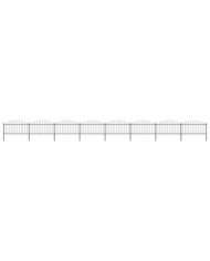 Clôture de jardin à dessus en lance Acier (1,25-1,5)x13,6m Noir | Mobilier & Déco