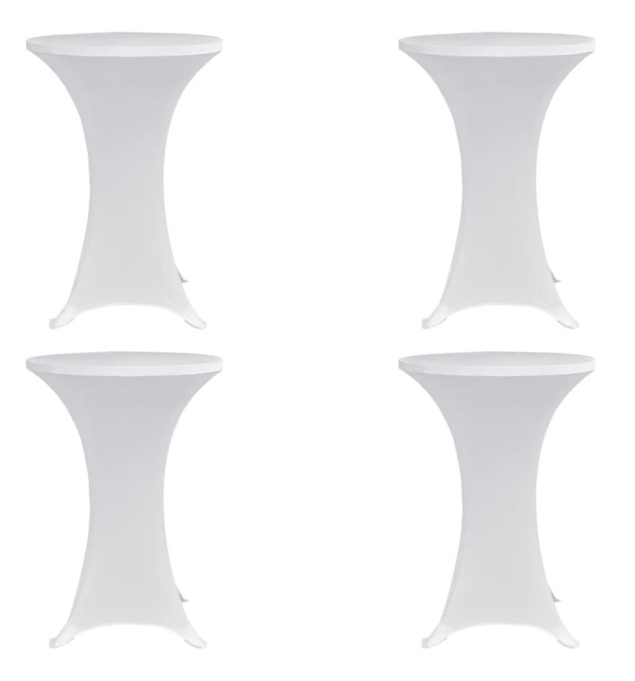 Housses élastiques de table Ø 70 cm Blanc 4 pcs | Mobilier & Déco