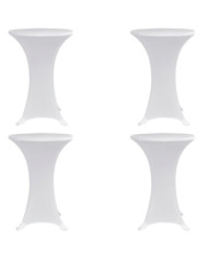 Housses élastiques de table Ø 70 cm Blanc 4 pcs | Mobilier & Déco