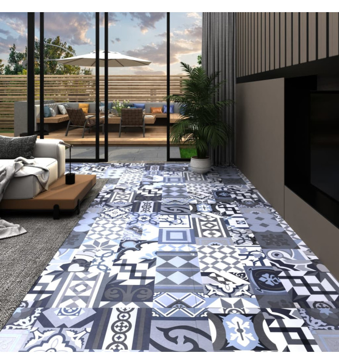 Dalles de plancher autoadhésives 20pcs PVC 1,86 m² motif coloré | Mobilier & Déco