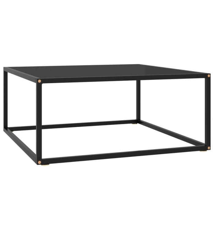 Table basse Noir avec verre noir 80x80x35 cm | Mobilier & Déco