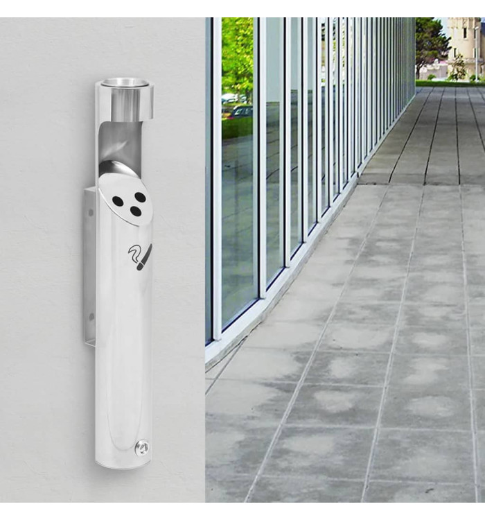Cendrier à fixation murale Acier inoxydable | Mobilier & Déco