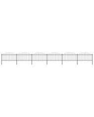 Clôture de jardin à dessus en lance Acier (1,25-1,5)x10,2m Noir | Mobilier & Déco