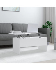 Table basse Blanc 102x50,5x46,5 cm Bois d'ingénierie | Mobilier & Déco