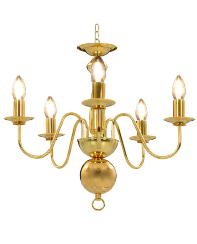 Lustre Doré 5 ampoules E14 | Mobilier & Déco