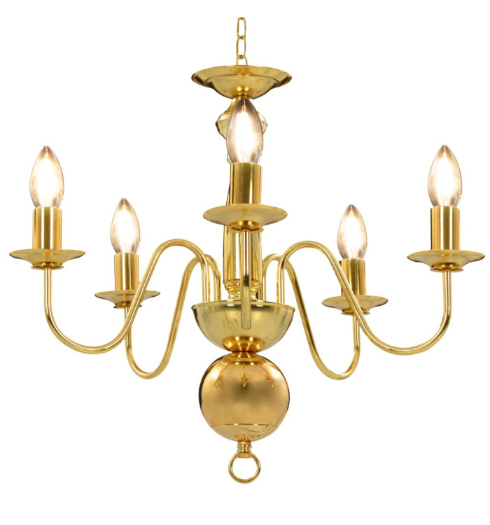 Lustre Doré 5 ampoules E14 | Mobilier & Déco