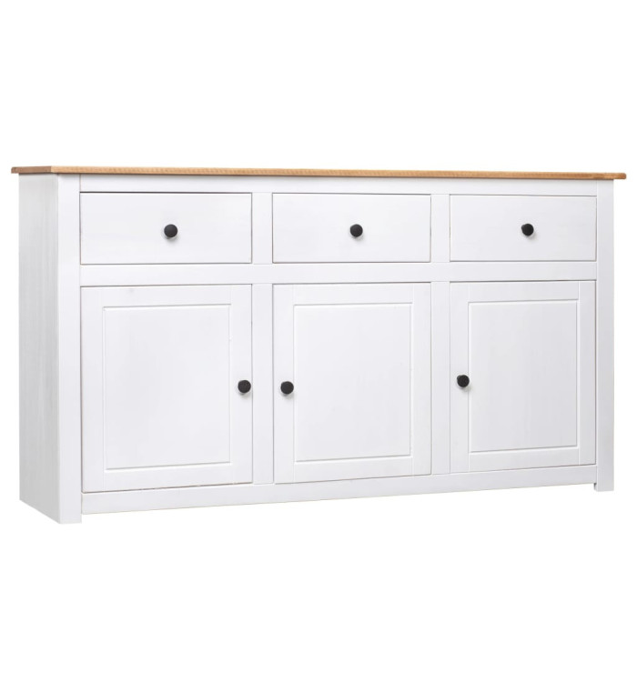 Buffet Blanc 135x40x80 cm Pin solide Gamme Panama | Mobilier & Déco