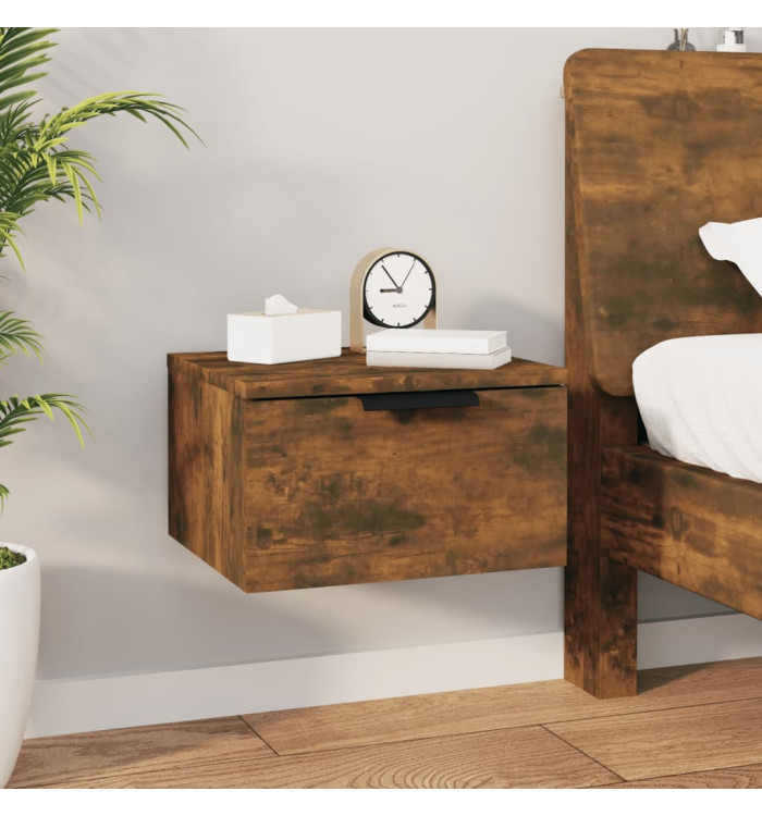 Table de chevet murale Chêne fumé 34x30x20 cm | Mobilier & Déco