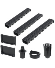 Caniveaux de drainage 3 pcs Plastique 3 m | Mobilier & Déco