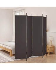 Cloison de séparation 4 panneaux Marron 200x200 cm Tissu | Mobilier & Déco
