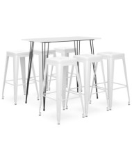 Ensemble de bar 7 pcs Blanc | Mobilier & Déco
