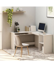 Bureau d'angle en forme de L Blanc 120x140x75 cm | Mobilier & Déco