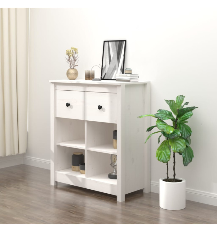 Buffet Blanc 70x35x80 cm Bois massif de pin | Mobilier & Déco