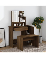 Ensemble de coiffeuse Chêne marron 86,5x35x136 cm | Mobilier & Déco