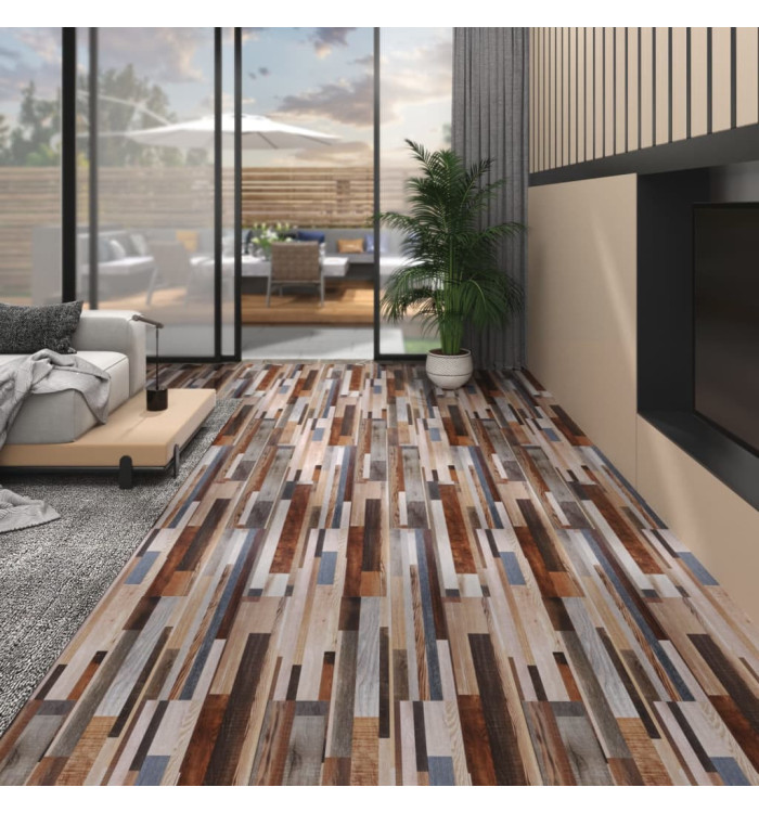 Planches de plancher PVC Non auto-adhésif 5,26m² 2mmMulticolore | Mobilier & Déco