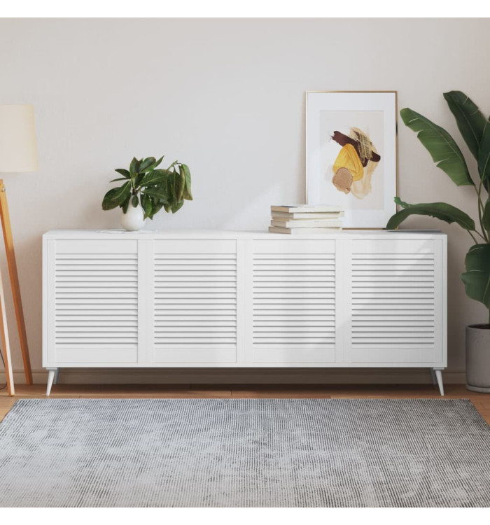 Portes d'armoire à persiennes 4pcs blanc 61,5x49,4cm pin massif | Mobilier & Déco