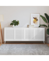 Portes d'armoire à persiennes 4pcs blanc 61,5x49,4cm pin massif | Mobilier & Déco