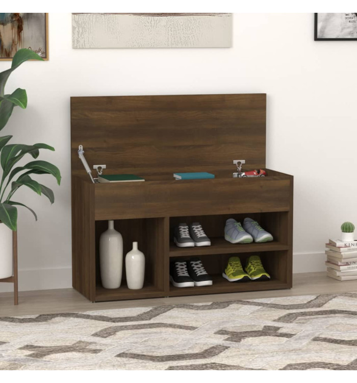 Banc à chaussures Chêne marron 80x30x45 cm Bois d'ingénierie | Mobilier & Déco