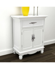 Armoire avec 2 portes et 1 tiroir Bois Blanc | Mobilier & Déco