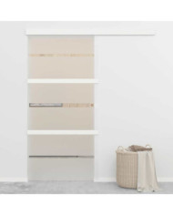 Porte coulissante Verre ESG et aluminium 102,5x212 cm Argenté | Mobilier & Déco