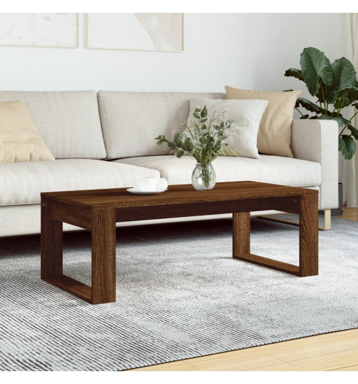 Table basse chêne marron 102x50x35 cm bois d'ingénierie | Mobilier & Déco