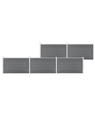 Clôture de jardin WPC 872x106 cm Gris | Mobilier & Déco