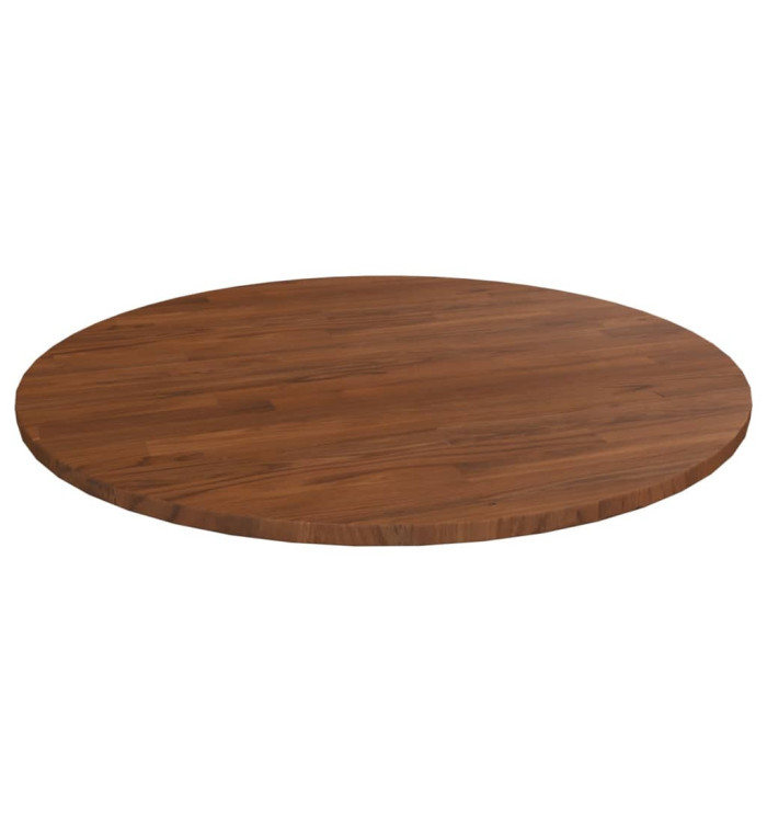 Dessus de table rond Marron foncé Ø90x1,5cm Chêne massif traité | Mobilier & Déco