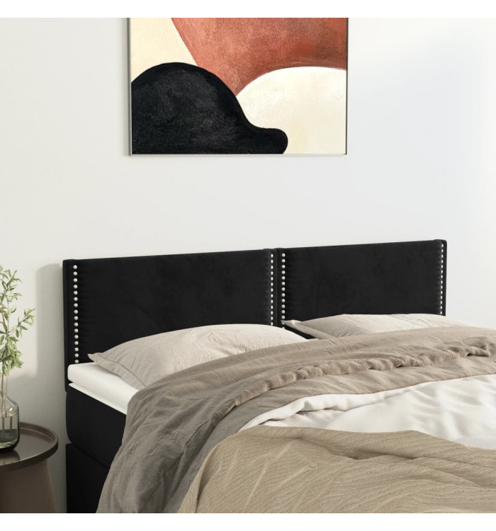 Têtes de lit 2 pcs Noir 72x5x78/88 cm Velours | Mobilier & Déco