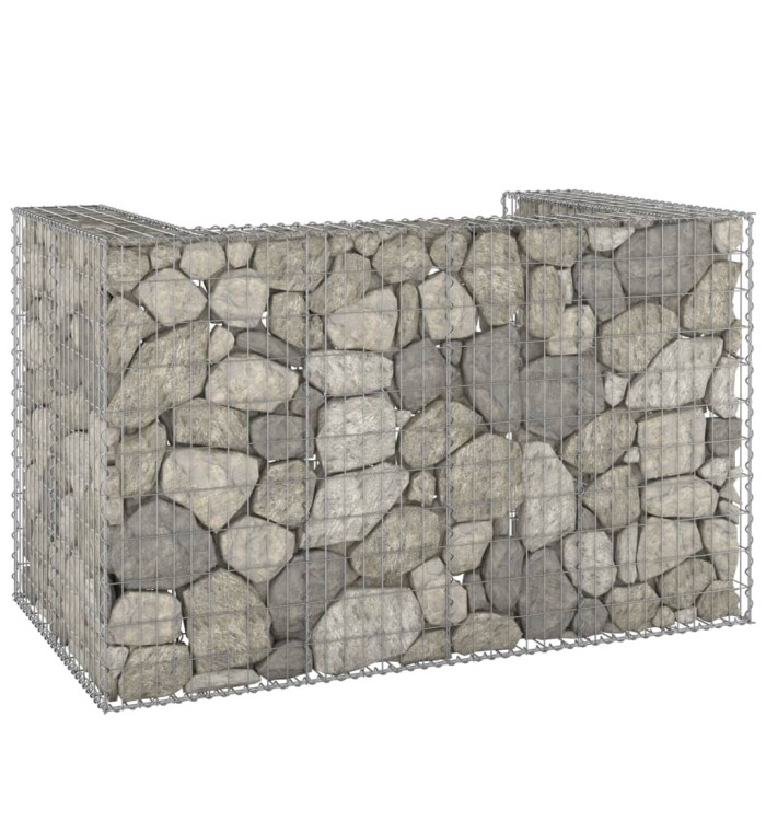 Mur en gabion pour poubelles Acier galvanisé 180x100x110 cm | Mobilier & Déco