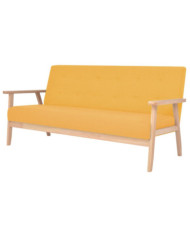 Canapé à 3 places Tissu Jaune | Mobilier & Déco