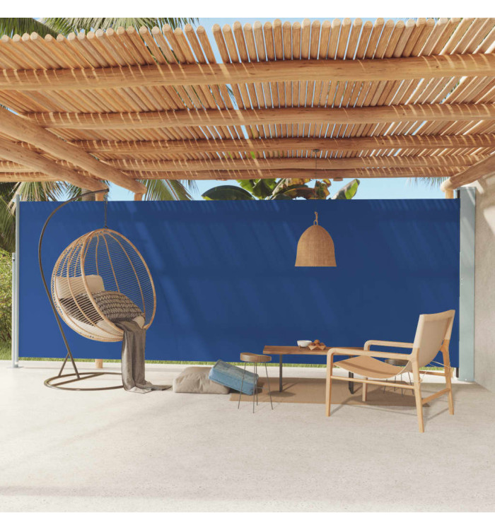 Auvent latéral rétractable de patio 200x600 cm Bleu | Mobilier & Déco
