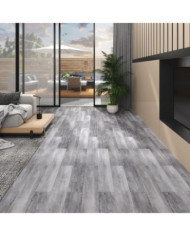 Dalles de plancher PVC 5,02 m² 2 mm autoadhésif gris bois mat | Mobilier & Déco