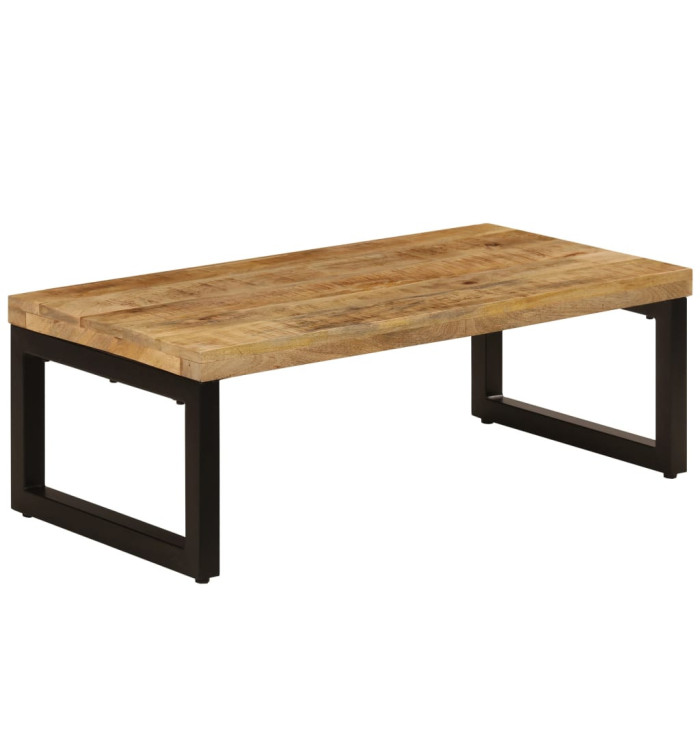 Table basse 100x50x35 cm Bois de manguier solide et acier | Mobilier & Déco