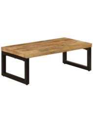 Table basse 100x50x35 cm Bois de manguier solide et acier | Mobilier & Déco
