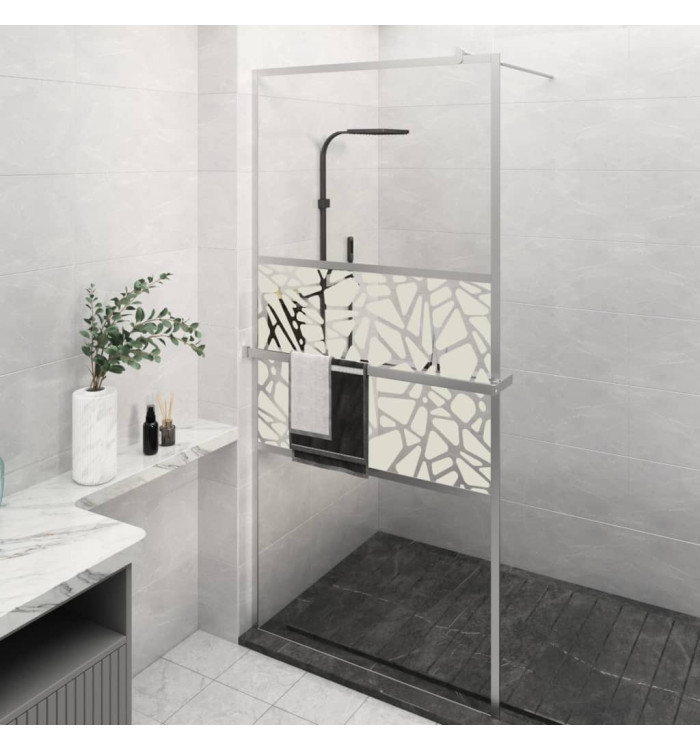 Paroi de douche et étagère Chrome 90x195 cm Verre ESGetAluminium | Mobilier & Déco