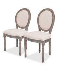 Chaises à manger lot de 2 crème tissu | Mobilier & Déco