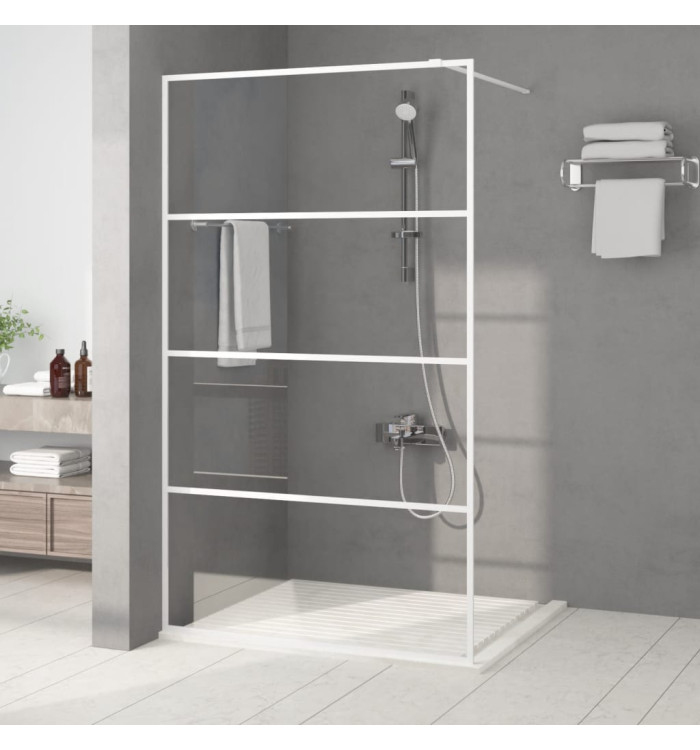 Paroi de douche Blanc 115x195 cm Verre ESG transparent | Mobilier & Déco