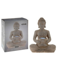ProGarden Lampe solaire Buddha Pierre poly | Mobilier & Déco