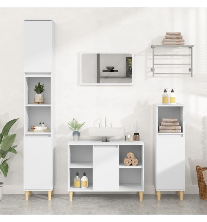 Meuble d'évier blanc 80x33x60 cm bois d'ingénierie | Mobilier & Déco