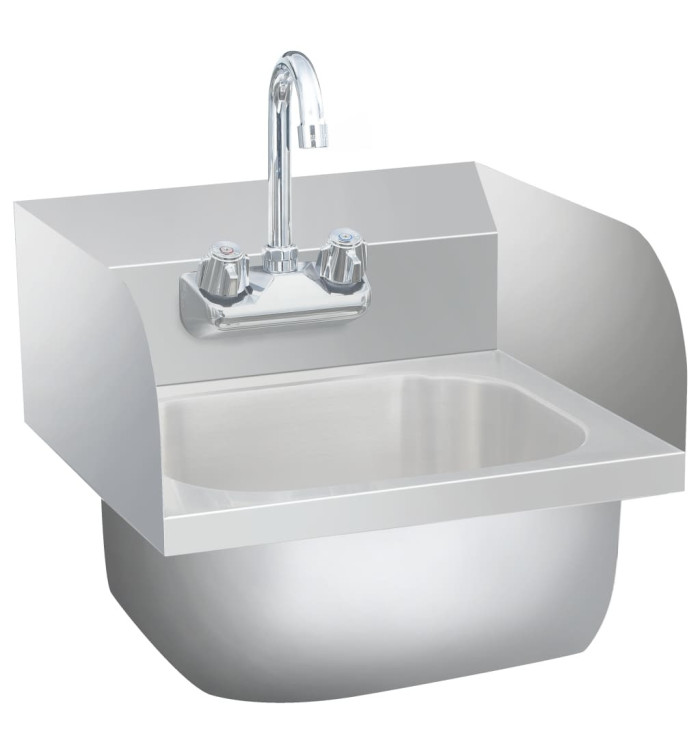 Lavabo commercial de lavage des mains avec robinet Inox | Mobilier & Déco