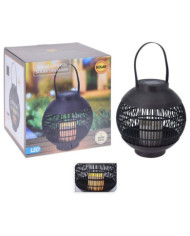 ProGarden Lampe solaire à LED Rotin avec bougie Noir | Mobilier & Déco