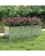 Lit surélevé de jardin 240x80x77 cm Acier galvanisé Argenté | Mobilier & Déco