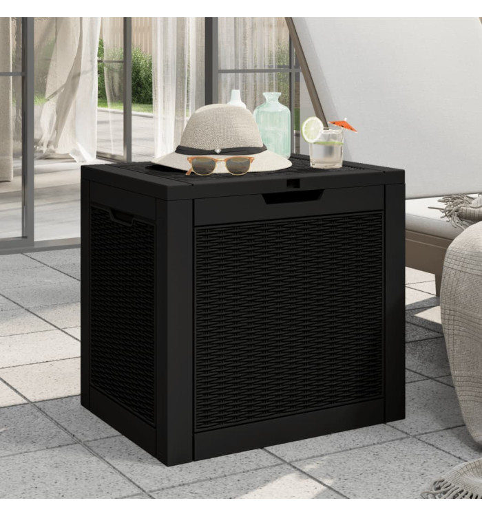 Boîte de stockage de jardin noir 55,5x43x53 cm polypropylène | Mobilier & Déco